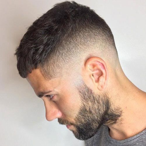 Crew Cut hair style Men for oval oblong and square faces